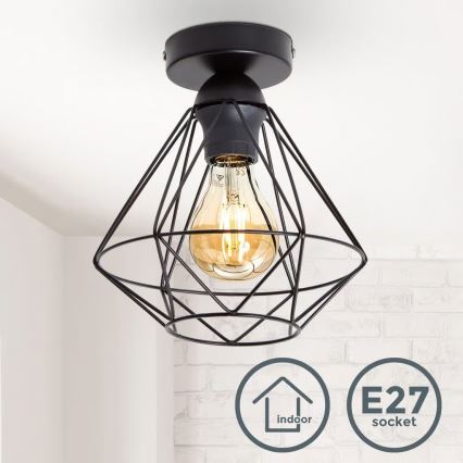 Stropné svietidlo 1xE27/40W/230V čierne
