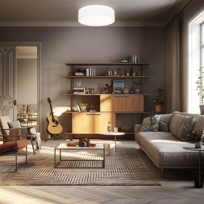 Stropné svietidlo 2xE27/40W/230V pr. 38 cm biele