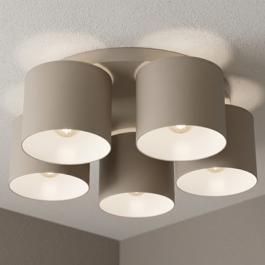 Stropné svietidlo ARDEN 5xE27/15W/230V pr. 44 cm béžové