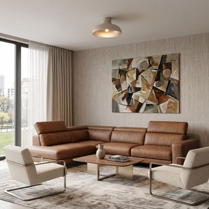Stropné svietidlo BASCA 1xE27/15W/230V pr. 40 cm krémové