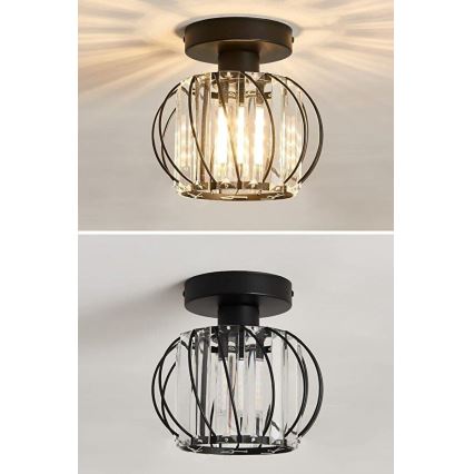 Stropné svietidlo BELLA 1xE27/40W/230V priemer 20 cm čierne
