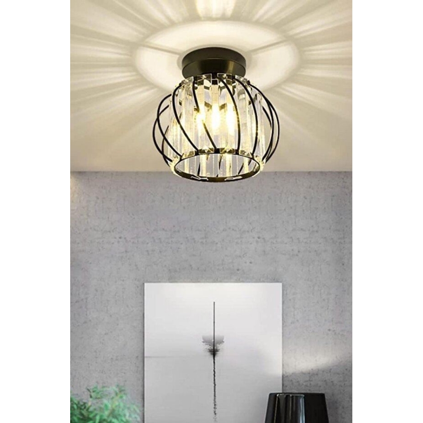 Stropné svietidlo BELLA 1xE27/40W/230V priemer 20 cm čierne