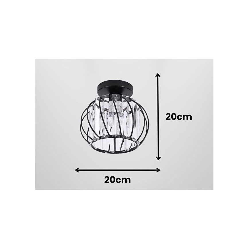Stropné svietidlo BELLA 1xE27/40W/230V priemer 20 cm čierne