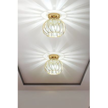 Stropné svietidlo BELLA 1xE27/40W/230V Ø 20 cm zlaté