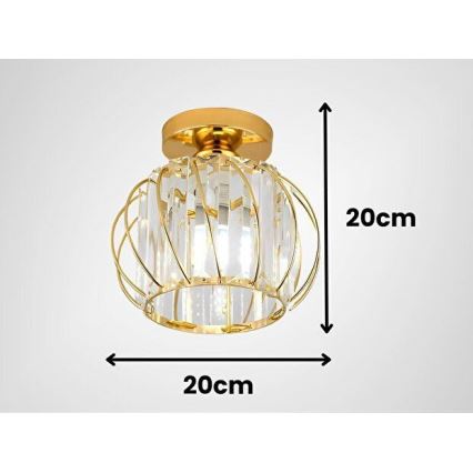 Stropné svietidlo BELLA 1xE27/40W/230V Ø 20 cm zlaté