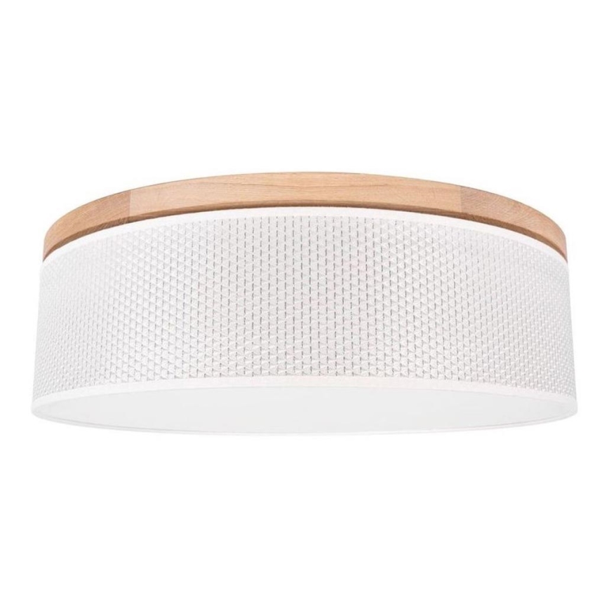 Stropné svietidlo BENITA 2xE27/25W/230V pr. 48 cm krémová/dub