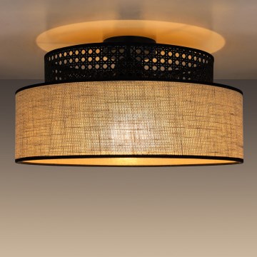 Stropné svietidlo BOHO 1xE27/60W/230V čierna/ratan
