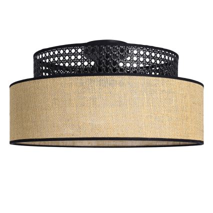 Stropné svietidlo BOHO 1xE27/60W/230V čierna/ratan