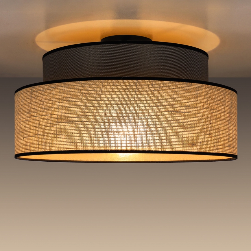 Stropné svietidlo BOHO 1xE27/60W/230V pr. 40 cm hnedá/béžová