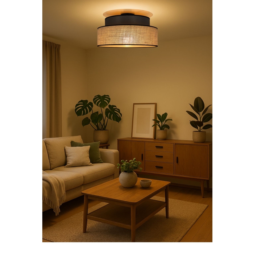 Stropné svietidlo BOHO 1xE27/60W/230V pr. 40 cm hnedá/béžová