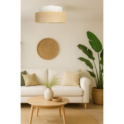 Stropné svietidlo BOHO 1xE27/60W/230V pr. 40 cm krémová/béžová