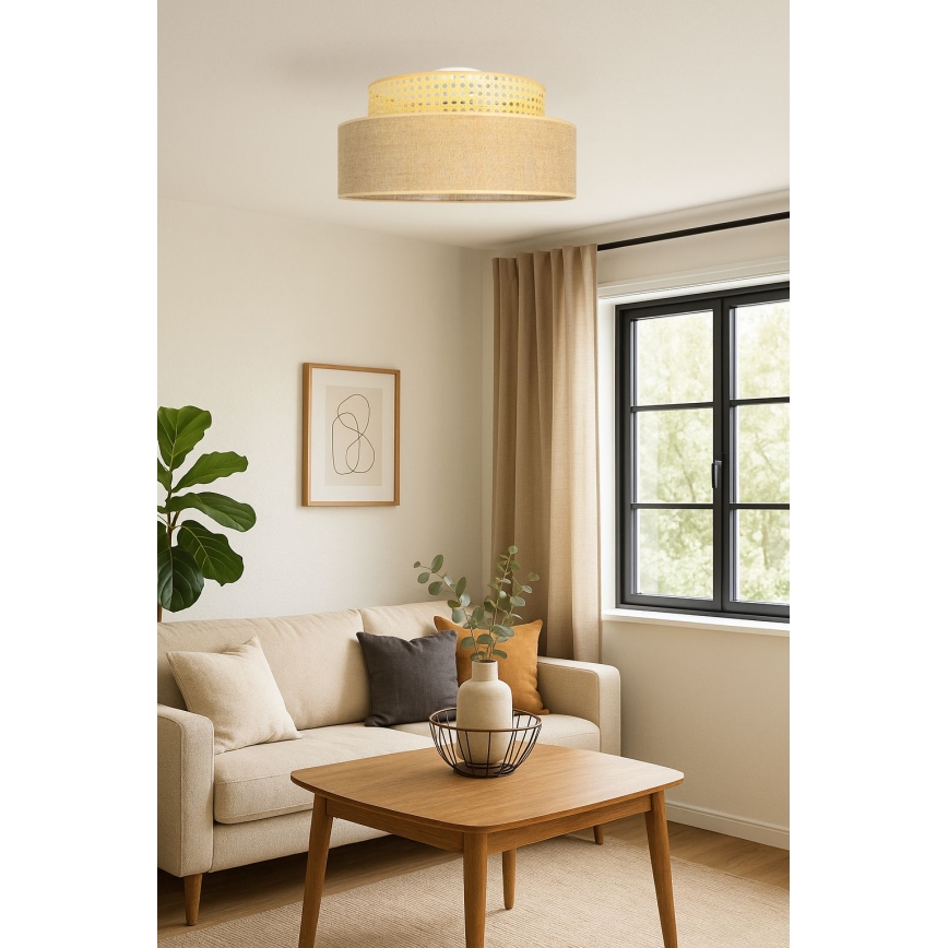Stropné svietidlo BOHO 1xE27/60W/230V pr. 40 cm ratan