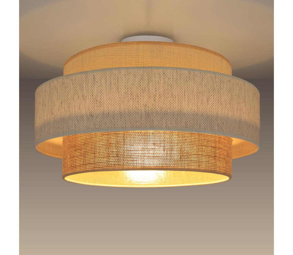 Stropné svietidlo BOHO 1xE27/60W/230V priemer 40 cm biela/juta H0178