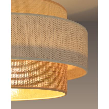 Stropné svietidlo BOHO 1xE27/60W/230V priemer 40 cm biela/juta