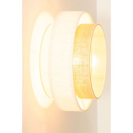 Stropné svietidlo BOHO 1xE27/60W/230V priemer 40 cm biela/juta