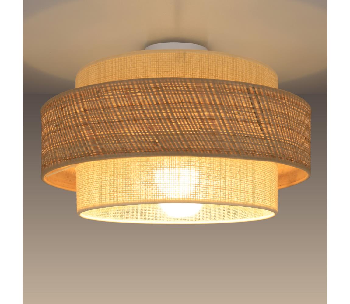 Stropné svietidlo BOHO 1xE27/60W/230V priemer 40 cm juta/krémová H0173