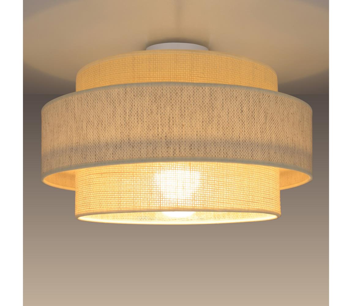 Stropné svietidlo BOHO 1×E27/60W/230V, priemer 40 cm, krémové/juta H0168