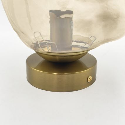 Stropné svietidlo CRISTAL 1xE14/15W/230V mosadz/dymovo-béžová