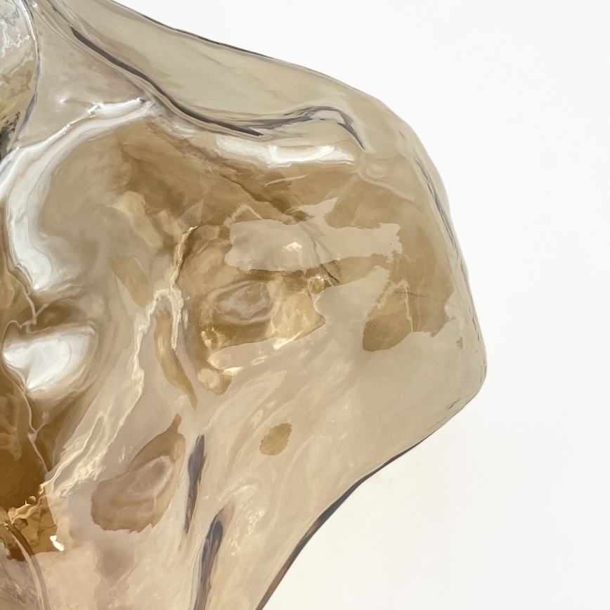 Stropné svietidlo CRISTAL 1xE14/15W/230V mosadz/dymovo-béžová