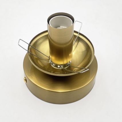 Stropné svietidlo CRISTAL 1xE14/15W/230V mosadz/dymovo-béžová