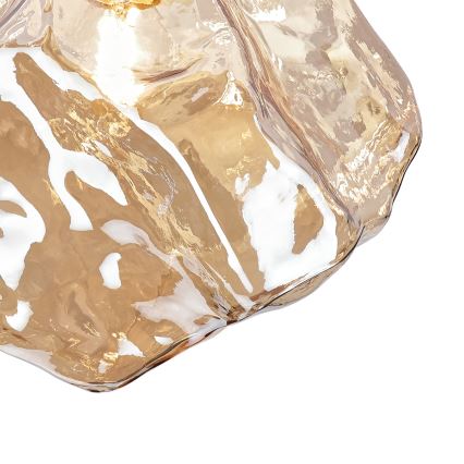 Stropné svietidlo CRISTAL 1xE14/15W/230V mosadz/dymovo-béžová