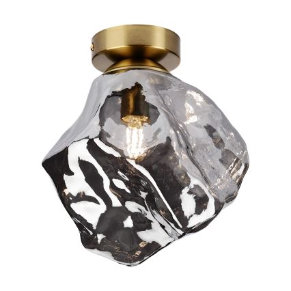 Stropné svietidlo CRISTAL 1xE14/15W/230V mosadz/dymovo-čierna