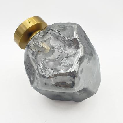 Stropné svietidlo CRISTAL 1xE14/15W/230V mosadz/dymovo-čierna