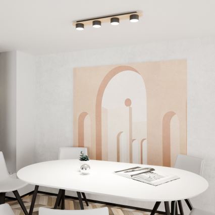 Stropné svietidlo DIAZ 4xGX53/12W/230V čierna/hnedá