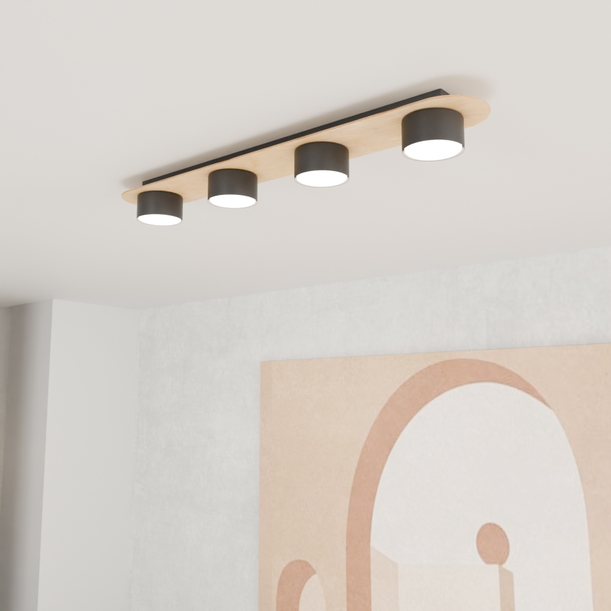 Stropné svietidlo DIAZ 4xGX53/12W/230V čierna/hnedá