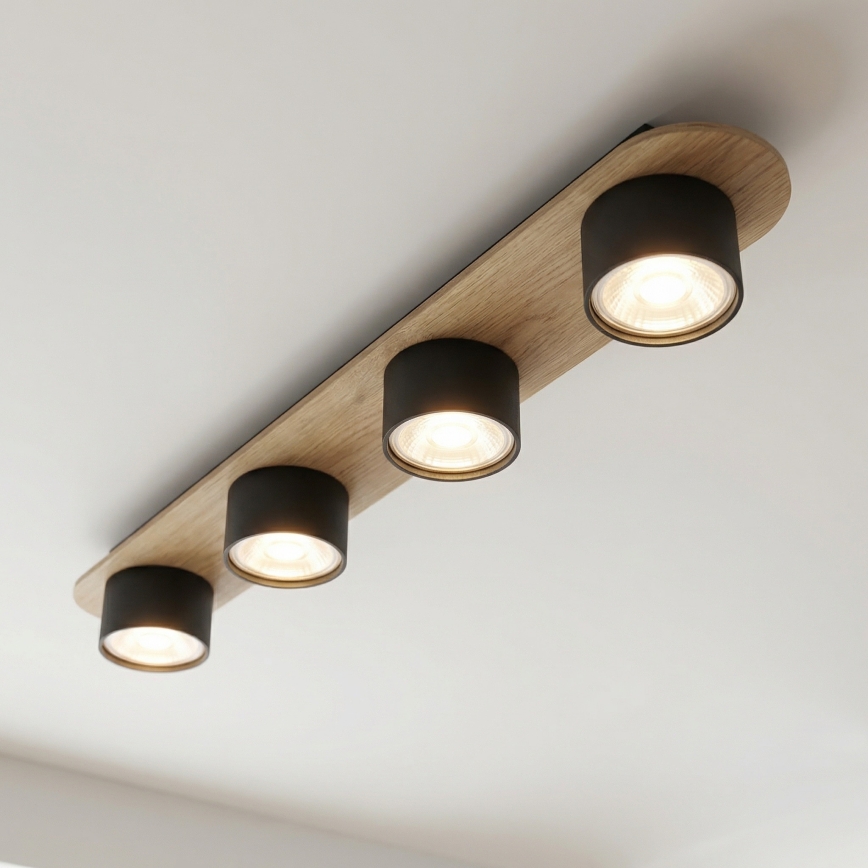 Stropné svietidlo DIAZ 4xGX53/12W/230V čierna/hnedá