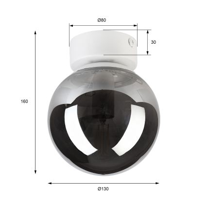 Stropné svietidlo ELIAS 1xE14/5W/230V pr. 13 cm biela/dymovo sivá