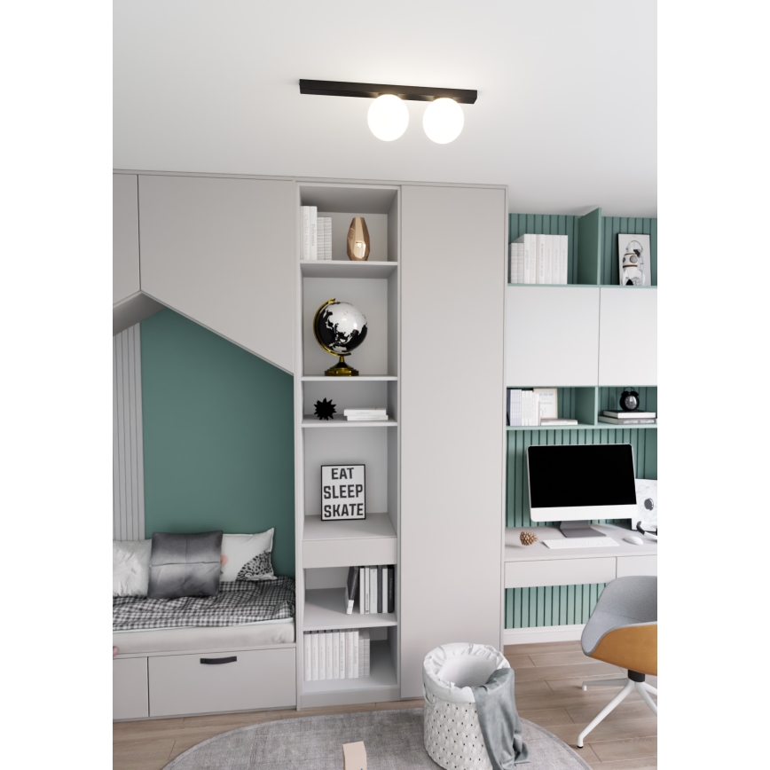 Stropné svietidlo FIT 2xE14/10W/230V čierna/biela