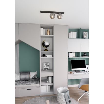 Stropné svietidlo FIT 2xE14/10W/230V čierna/šedá