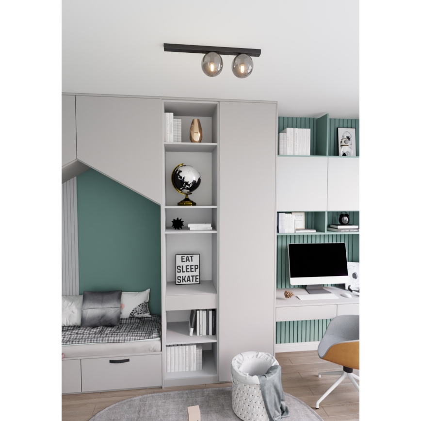 Stropné svietidlo FIT 2xE14/10W/230V čierna/šedá