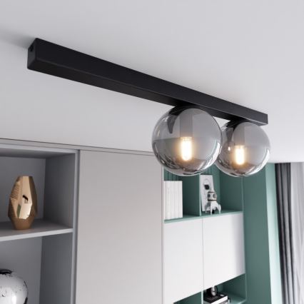 Stropné svietidlo FIT 2xE14/10W/230V čierna/šedá