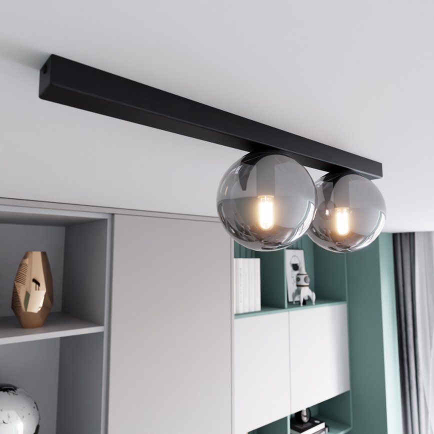 Stropné svietidlo FIT 2xE14/10W/230V čierna/šedá