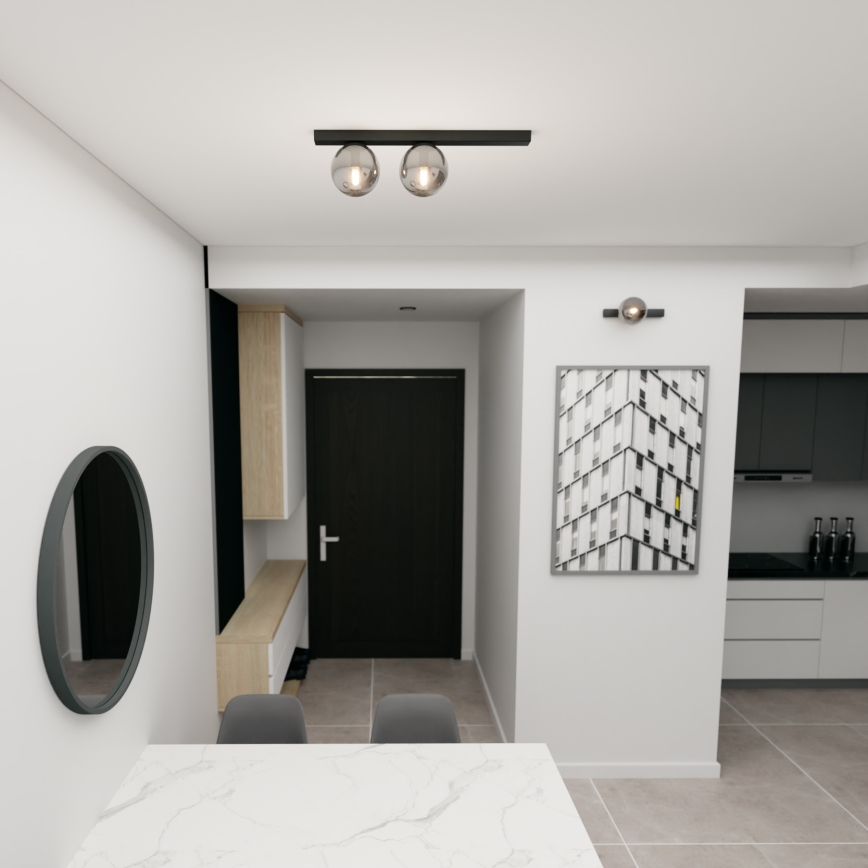 Stropné svietidlo FIT 2xE14/10W/230V čierna/šedá