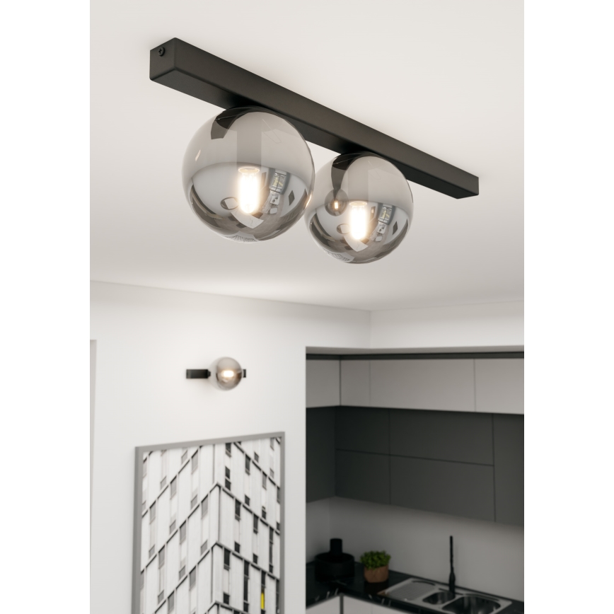 Stropné svietidlo FIT 2xE14/10W/230V čierna/šedá