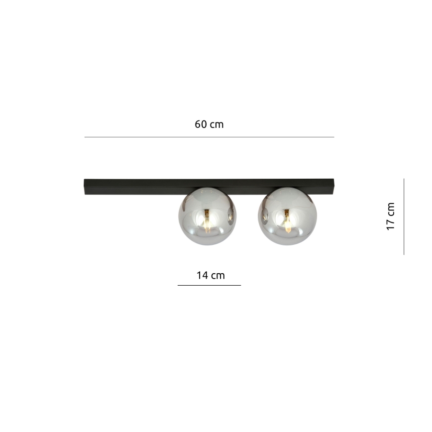 Stropné svietidlo FIT 2xE14/10W/230V čierna/šedá
