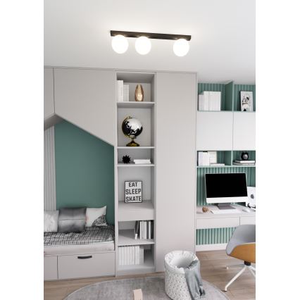 Stropné svietidlo FIT 3xE14/10W/230V čierna/biela