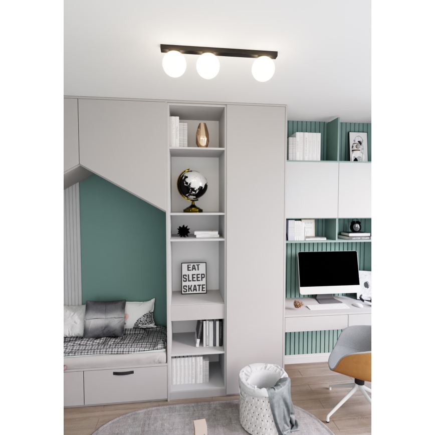 Stropné svietidlo FIT 3xE14/10W/230V čierna/biela