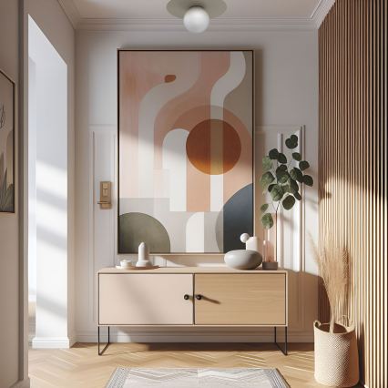 Stropné svietidlo FLAT 1xE27/15W/230V, priemer 35 cm, béžové