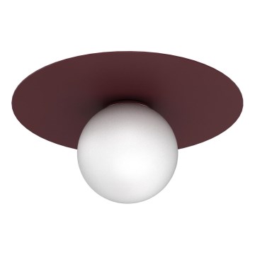 Stropné svietidlo FLAT 1xE27/15W/230V priemer 35 cm bordové