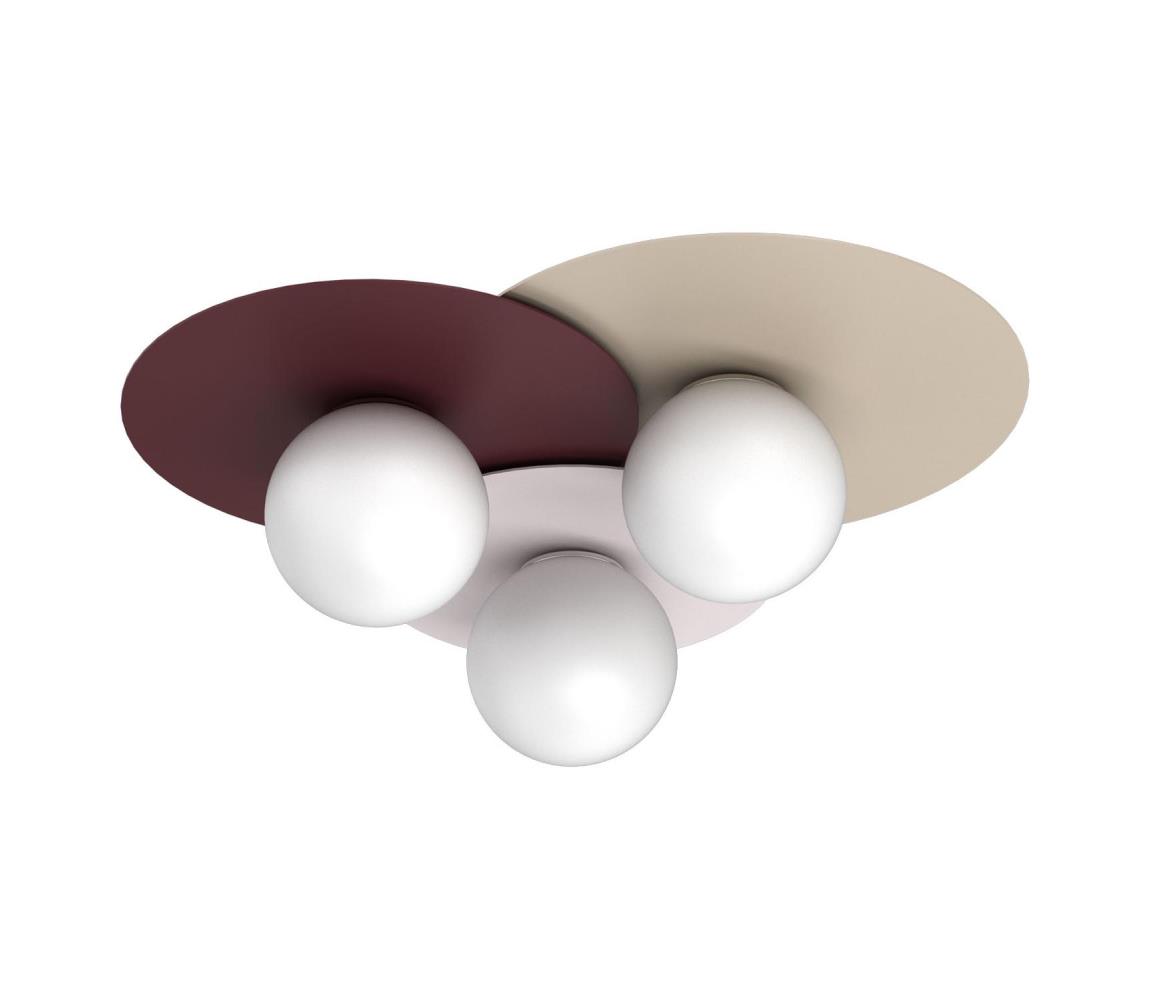 Stropné svietidlo FLAT 3xE27/15W/230V 55x60 cm béžová/krémová/bordová 9551