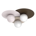 Stropné svietidlo FLAT 3xE27/15W/230V 55x60 cm béžová/krémová/hnedá