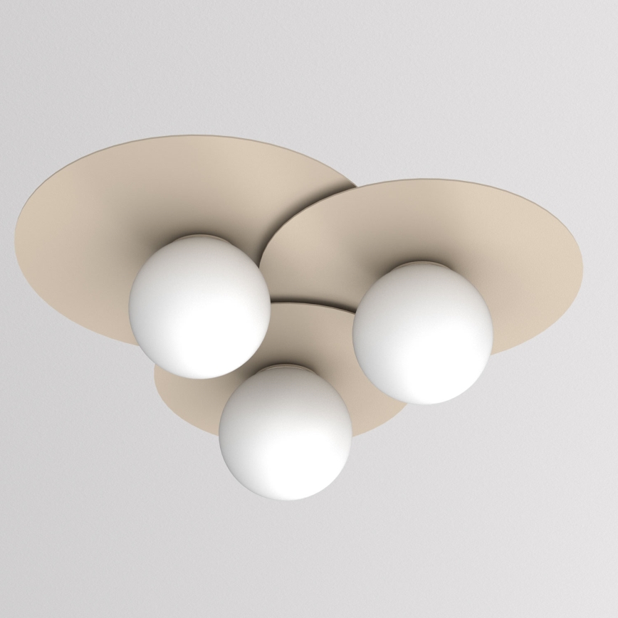 Stropné svietidlo FLAT 3xE27/15W/230V 55x60 cm béžové