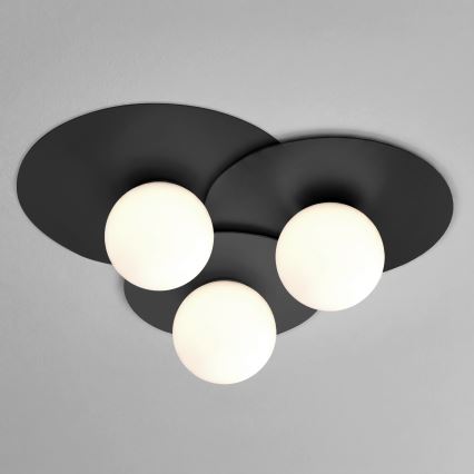 Stropné svietidlo FLAT 3xE27/15W/230V 55x60 cm čierne