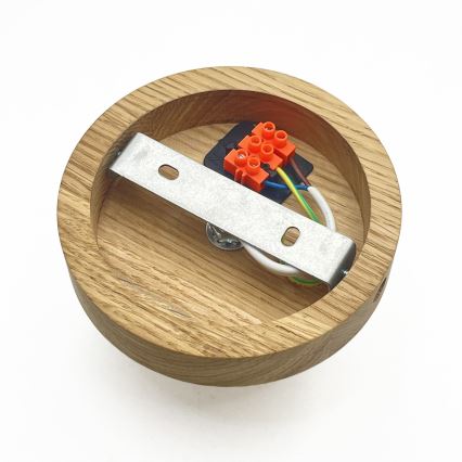 Stropné svietidlo FLO WOOD 1xE27/15W/230V dub/číre pr. 22 cm