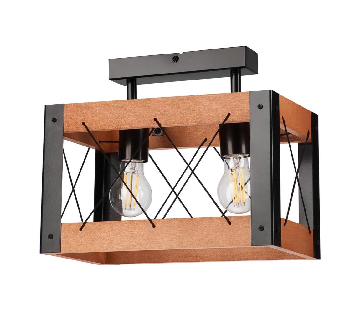 Stropné svietidlo FRIDA 2xE27/60W/230V čierna/hnedá buk