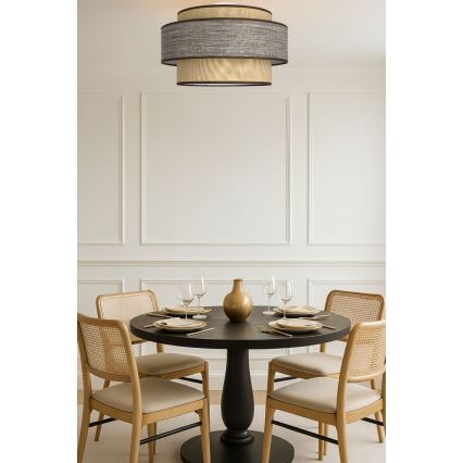 Stropné svietidlo GRACE 1xE27/60W/230V pr. 40 cm béžová/hnedá